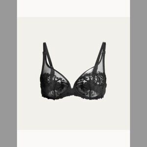 Simone Perele Wish Sheer Plunge Bra ($140) w/tax (Size: 30F EU (30DDD US) black